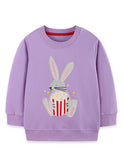 Bunny with Popcorn Applique Sweatshirt