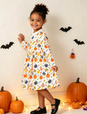 Autumn Pumpkin Print Long-sleeved Dress