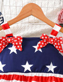 Independence Day Striped Star Suspender Dress