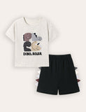 Ensemble short à manches courtes avec application de dinosaure