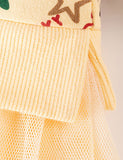 Christmas Print Sweater Stitching Tulle Dress