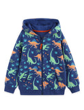 Dinosaur Print Zip-up Hoodie