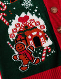 Christmas Santa Claus & Gingerbread Man Family Matching Cardigan