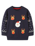 Santa Claus Reindeer Print Sweatshirt