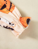 Halloween Pumpkin Bat Print Long Sleeve Dress