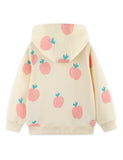 Apple Print Zip-up Hoodie