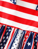Independence Day Striped Star Suspender Dress