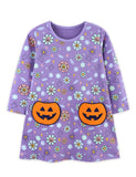 Halloween Pumpkin Applique Dress