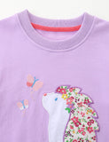 Cartoon Hedgehog Applique Sweatshirt