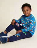 Rocket Print Sweatshirt Sports Suit