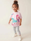 Set maglietta corta e leggings con stampa sirena