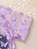 T-shirt + Sommerfugletryk Suspender Dress Todelt sæt