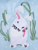 Cute Bunnies Appliqué Langærmet Kjole