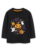 Halloween Pumpkin Ghost Print Long Sleeve T-Shirt
