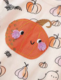 Halloween Pumpkin Applique Pajama Set