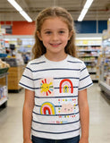 Rainbow Sun Cloud Printed T-Shirt