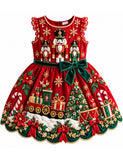 Christmas Nutcrackers Bow Party Dress