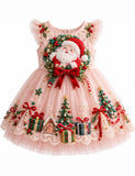 Christmas Santa Claus Bow Tulle Dress