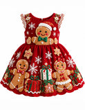 Christmas Gingerbread Man Gifts Appliqué Dress