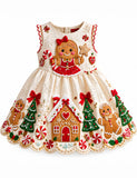 Christmas Gingerbread Girl Appliqué Dress