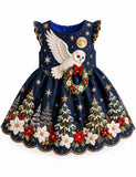Christmas Owl Wreath Party Dress