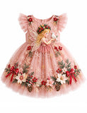 Christmas Snowflake Fairy Floral Tulle Party Dress