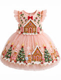 Gingerbread House Appliqué Tulle Dress