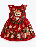 Christmas Cute Owl Gifts Party Dress