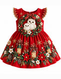 Christmas Owls Floral Party Dress