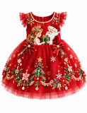 Princess & Santa Claus Christmas Tulle Dress