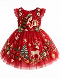 Christmas Princess & Reindeer Tulle Party Dress