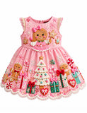 Christmas Gingerbread Man Appliqué Gifts Dress