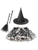 Halloween Tutu Skirt + Witch Hat + Magic Wand Set