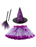 Halloween Tutu Skirt + Witch Hat + Magic Wand Set
