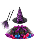 Halloween Tutu Skirt + Witch Hat + Magic Wand Set