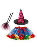 Halloween Tutu Skirt + Witch Hat + Magic Wand Set