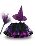 Halloween Tutu Skirt + Witch Hat + Magic Wand Set