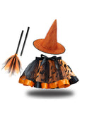 Halloween Tutu Skirt + Witch Hat + Magic Wand Set