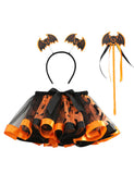 Halloween Tutu Skirt + Witch Hat + Magic Wand Set