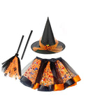 Halloween Tutu Skirt + Witch Hat + Magic Wand Set