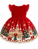 Princess & Santa Claus Castle Bow Party Dress