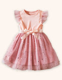 Abito in tulle con maniche volanti a stella