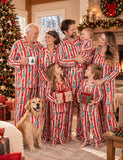 Striped Christmas Tree Print Family Matching Pajamas
