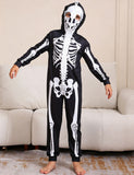 Halloween Skeleton Print Family Matching One-piece Pajamas