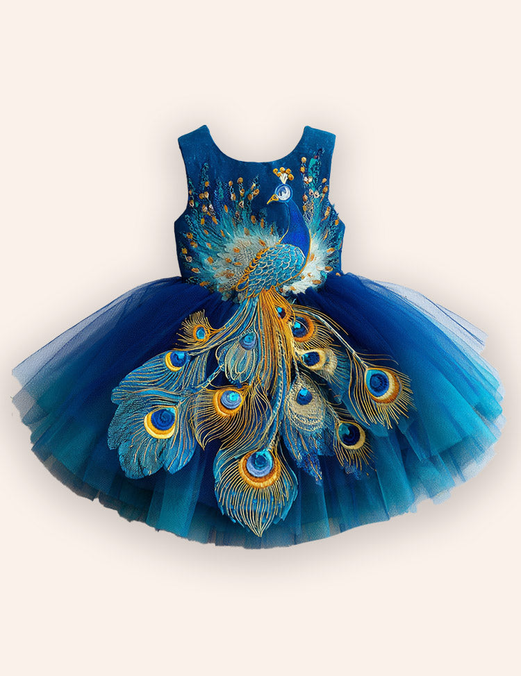 Peacock Tulle Party Dress