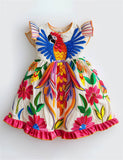 Tropical Parrot Floral Summer Dress