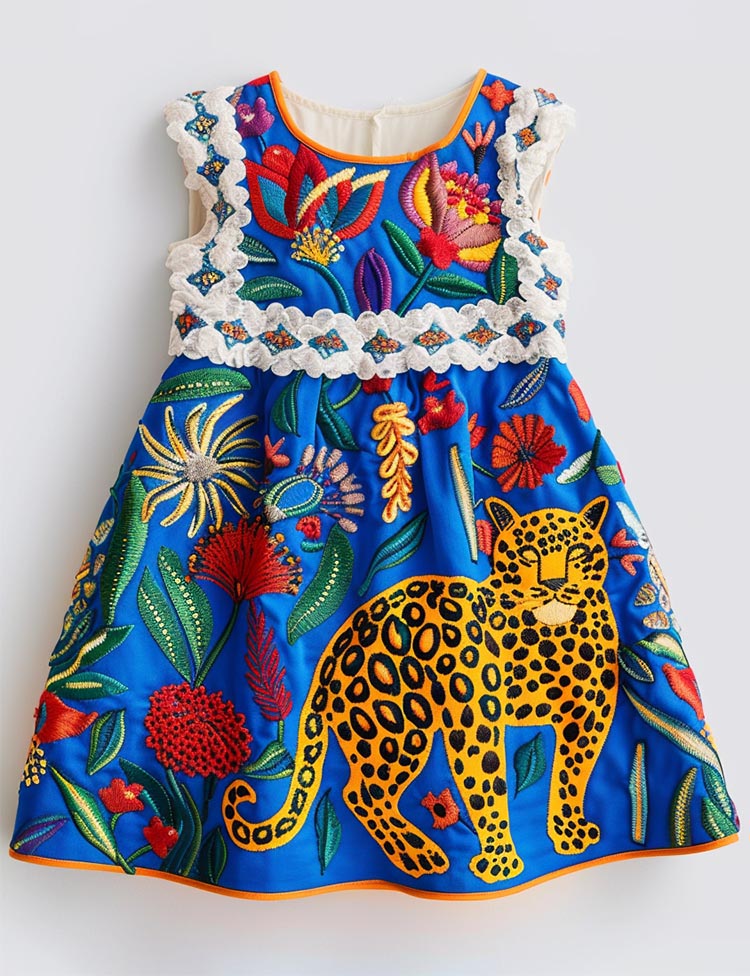 Forest Leopard Sleeveless Dress