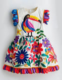 Jungle Fiesta Toucan Bright Floral Sundress