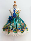 Peacock Bow Party Dress