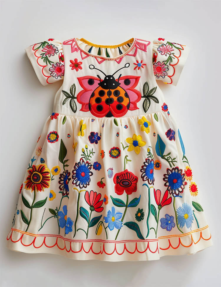 Little Ladybug's Secret Garden Smocked Dress